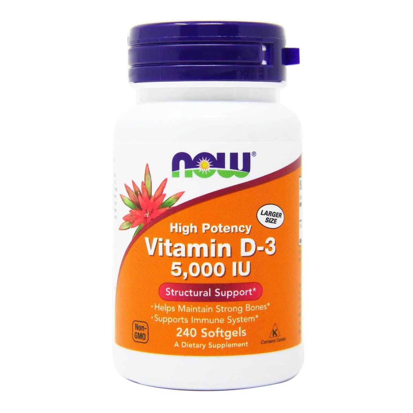 NOW Vitamin D-3 5000 240 caps фото